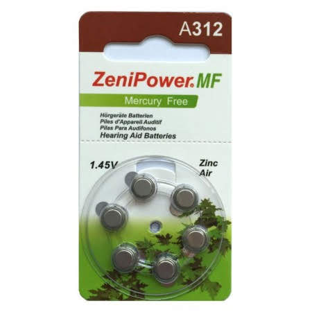 Zenipower Size 312 MF Hearing Aid Batteries