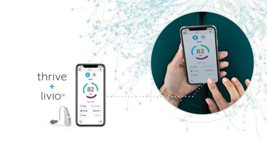 Thrive app and Livio AI hearing aids