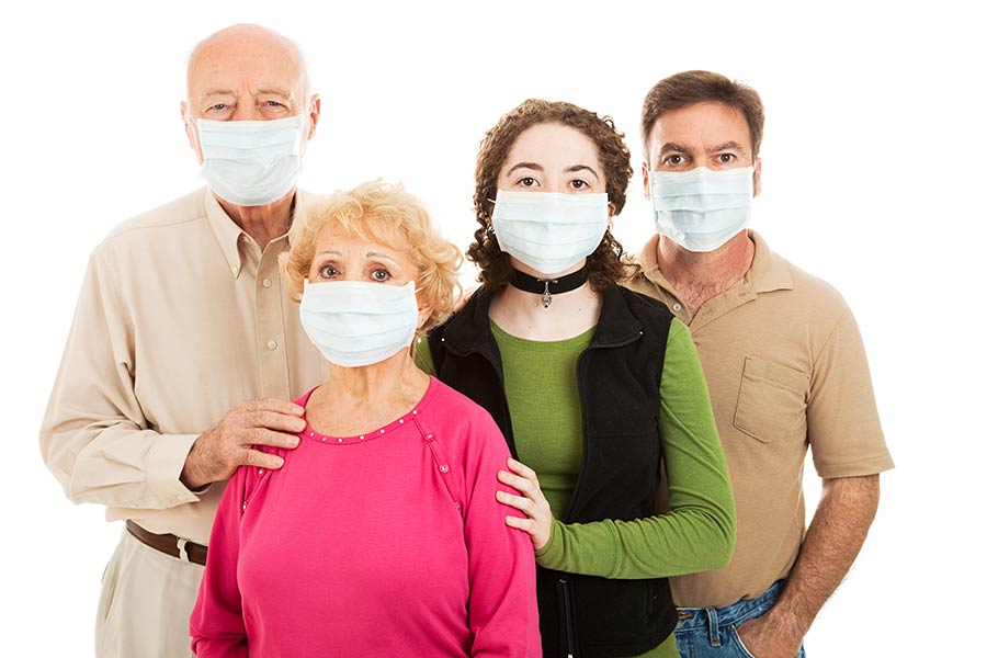 People wearing surgical masks