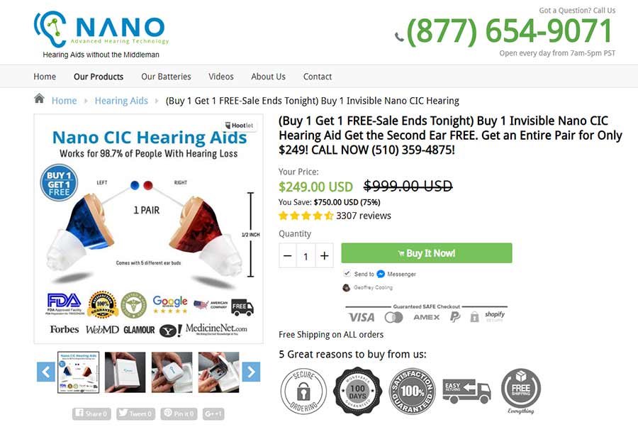 Nano hearing aids site