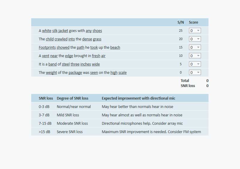 QuickSIN testing on a Primus system