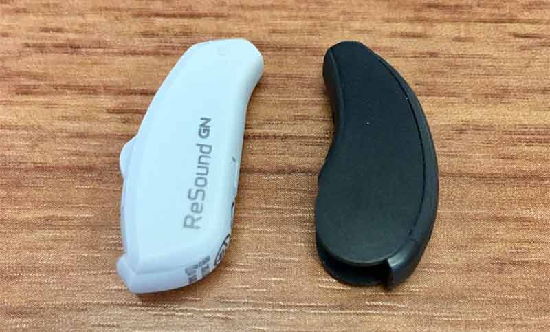 New Rechargeable LiNX 3D hearing aid beside a LiNX 3D LT61
